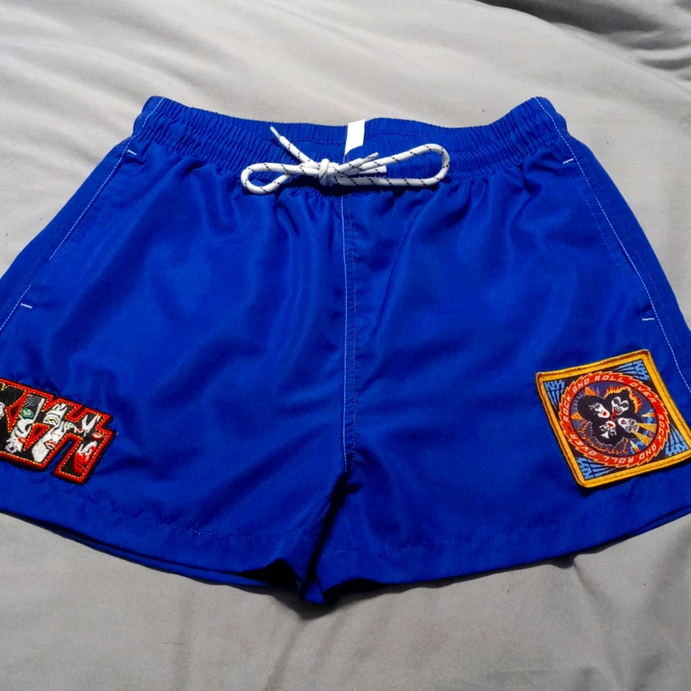 Reworked Kiss Blue Mens Bathing Suit